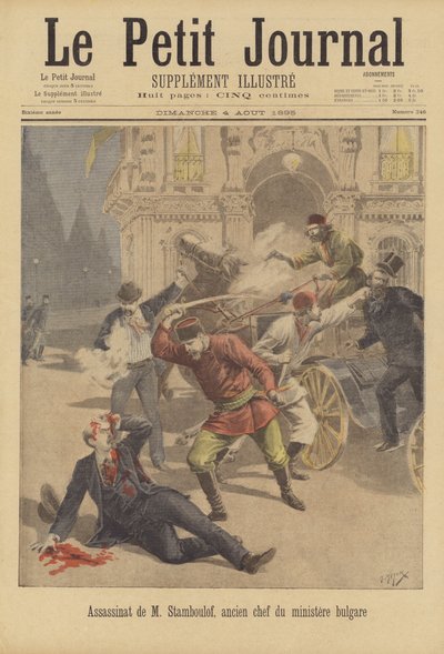 Ermordung von Stefan Stambolov, ehemaliger Premierminister von Bulgarien von after Henri Meyer