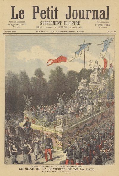 Festwagen der Eintracht und des Friedens beim Nationalfest zur Hundertjahrfeier der Geburt der Französischen Republik von after Henri Meyer