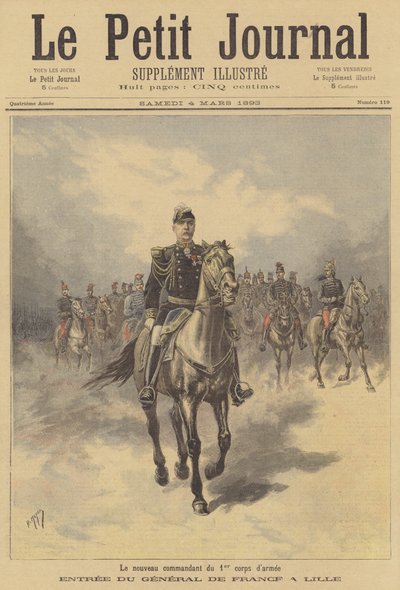 General de France, neuer Kommandant des 1. Korps der französischen Armee, betritt Lille von after Henri Meyer