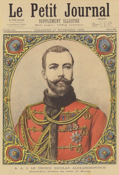 Prinz Nikolaus Alexandrowitsch, Thronfolger von Russland von after Henri Meyer