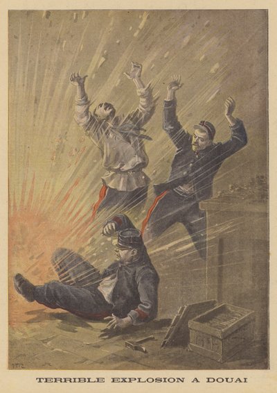 Schreckliche Explosion in Douai von after Henri Meyer