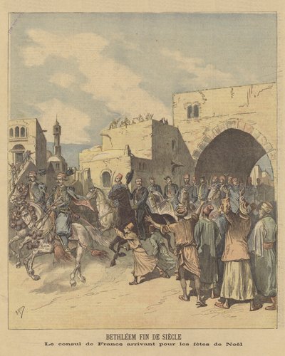 Der französische Konsul kommt zu den Weihnachtsfeiern in Bethlehem an von after Henri Meyer