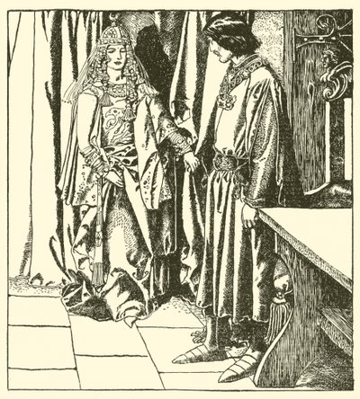 Königin Morgana erscheint Sir Launcelot von after Howard Pyle