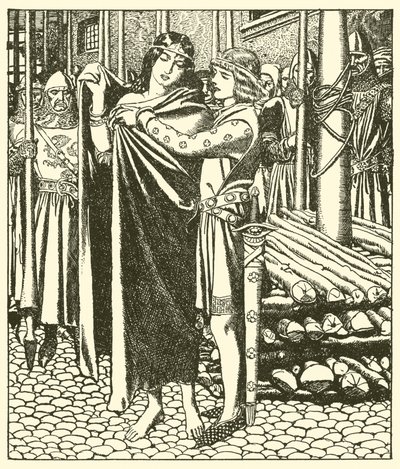 Tristram hilft der Dame Moeya von after Howard Pyle