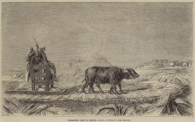 Kornstampfen in Ägypten von after Jean Leon Gerome