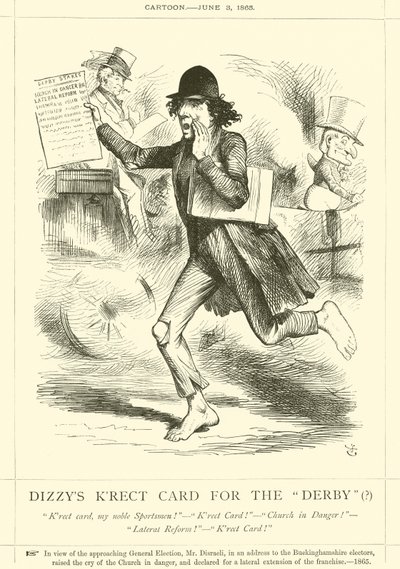 Dizzys Krect Karte für das Derby(?) von after John Tenniel