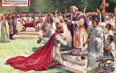 Die Krönung von Harold Harefoot, 1036 von Joseph (after) Finnemore