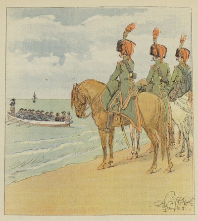 Bonaparte verlässt Ägypten von after Louis Charles Bombled