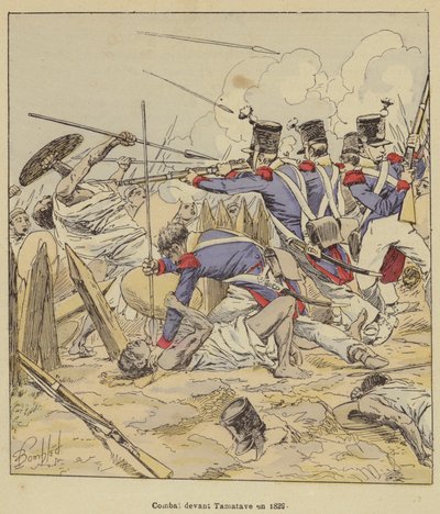 Kampf vor Tamatave im Jahr 1829 von after Louis Charles Bombled