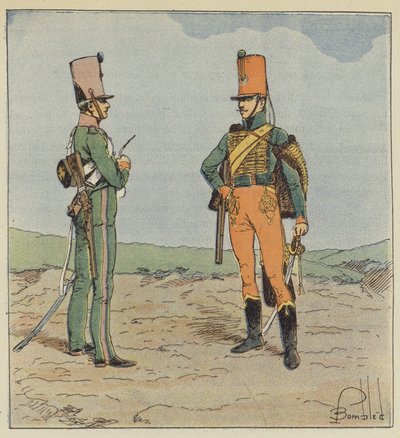 Späher und Reiterjäger, Junge Garde 1813-1815 von after Louis Charles Bombled