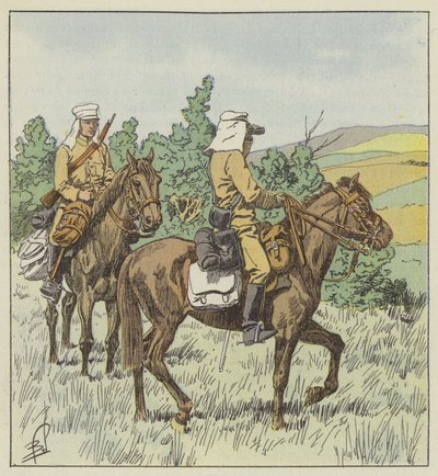 Japanische Späher auf Erkundung von after Louis Charles Bombled