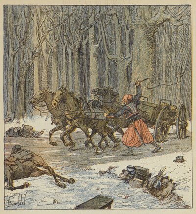 Junger Zouave bringt allein ein Kanonenstück zurück von after Louis Charles Bombled