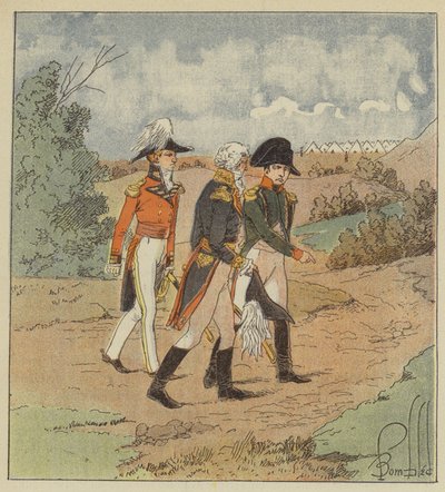Der Kaiser spricht mit dem englischen Admiral in Anwesenheit des Gouverneurs von after Louis Charles Bombled