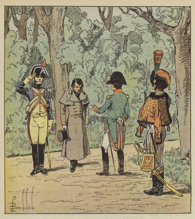Der Kaiser verhört einen Spion im Elysee von after Louis Charles Bombled