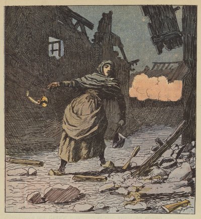 Die Witwe Perrochon wird in Fréteval getötet von after Louis Charles Bombled