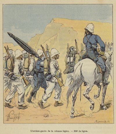 Die Nachhut der leichten Kolonne, 200. Linie von after Louis Charles Bombled