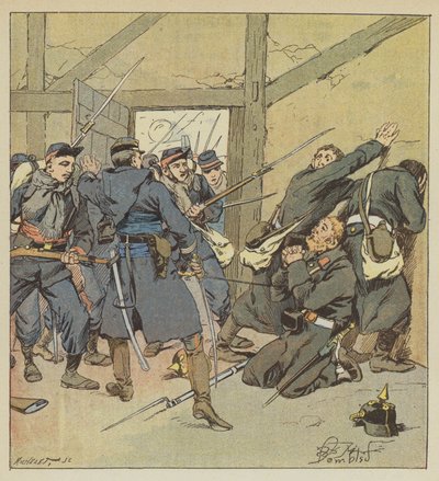 Der Angriff auf Villejouan durch Kommandant Fouilhade von after Louis Charles Bombled
