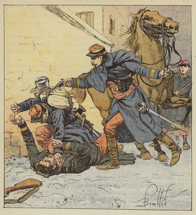 Oberst Choppin-Merey tötet einen undisziplinierten Soldaten von after Louis Charles Bombled