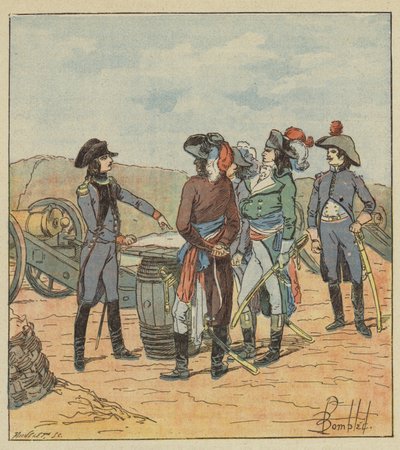 Der Artilleriekommandant Bonaparte entwickelt seinen Plan vor den Vertretern von after Louis Charles Bombled