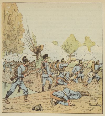 Die Deutschen greifen den Park der Dames-Blanches an von after Louis Charles Bombled