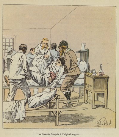 Die verletzten Franzosen im englischen Krankenhaus von after Louis Charles Bombled