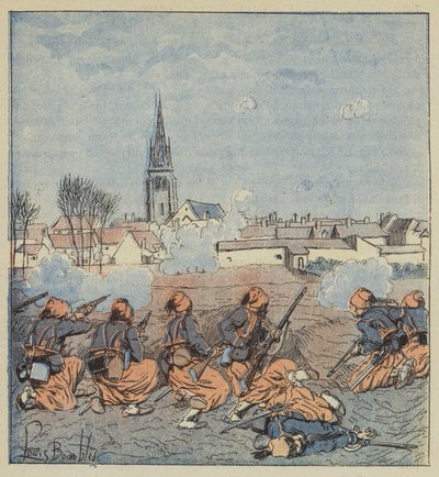 Die Zuaven greifen Beaune-la-Rolande an von after Louis Charles Bombled
