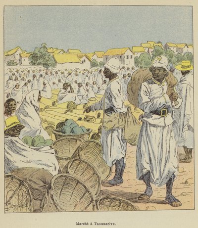 Markt in Tananarive von after Louis Charles Bombled