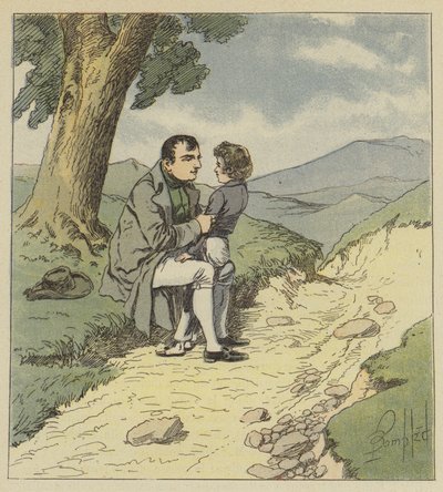 Napoleon und Tristan de Montholon von after Louis Charles Bombled