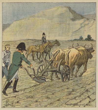 Napoleon pflügt eine Furche von after Louis Charles Bombled
