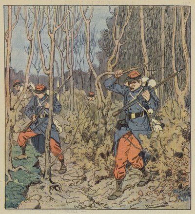 Unsere Soldaten im Wald von after Louis Charles Bombled