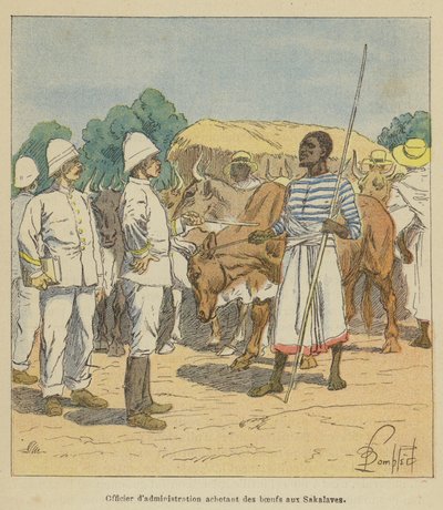 Verwaltungsbeamter kauft Rinder von den Sakalaves von after Louis Charles Bombled