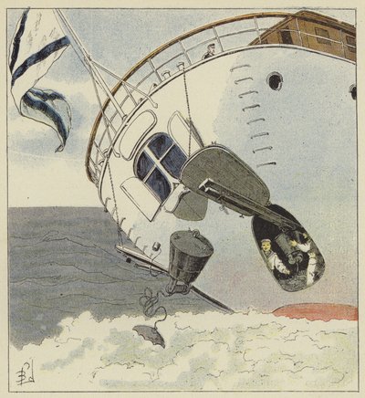 Verlegung von Unterwasserminen von after Louis Charles Bombled