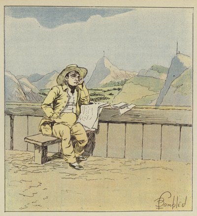 Träumereien des Kaisers beim Lesen englischer Zeitungen von after Louis Charles Bombled
