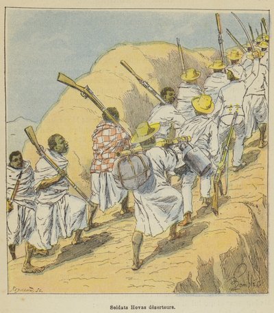 Deserteure der Hova-Soldaten von after Louis Charles Bombled