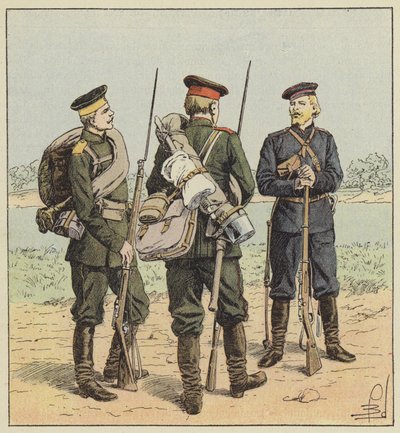 Russische Soldaten in Felduniform von after Louis Charles Bombled