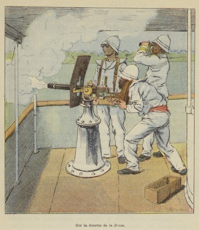 Auf dem Achterdeck der Brave von after Louis Charles Bombled