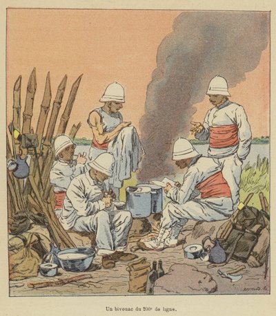 Ein Biwak des 200. Linienregiments von after Louis Charles Bombled