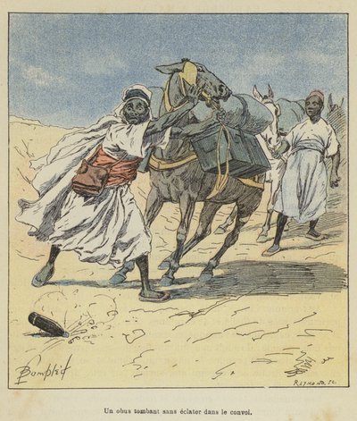 Eine nicht explodierte Granate im Konvoi von after Louis Charles Bombled