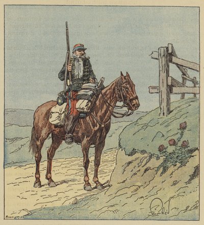 Wache des 6. Husaren von after Louis Charles Bombled