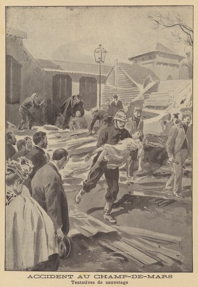Unfall auf dem Champ-de-Mars, Paris von after Oswaldo Tofani