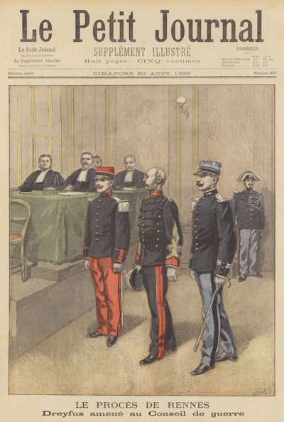 Alfred Dreyfus vor seinem zweiten Kriegsgericht in Rennes von after Oswaldo Tofani