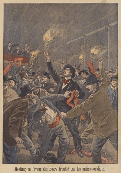 Antinationalisten stören ein Treffen zur Unterstützung der Buren in Paris von after Oswaldo Tofani