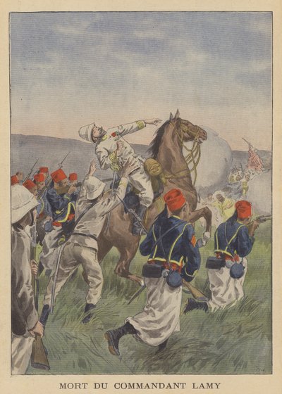 Tod von Major Lamy in der Schlacht von Kousseri von after Oswaldo Tofani