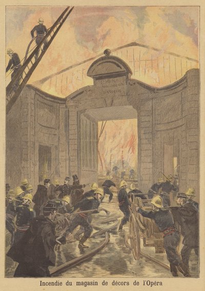 Feuer im Kulissenlager der Pariser Oper von after Oswaldo Tofani