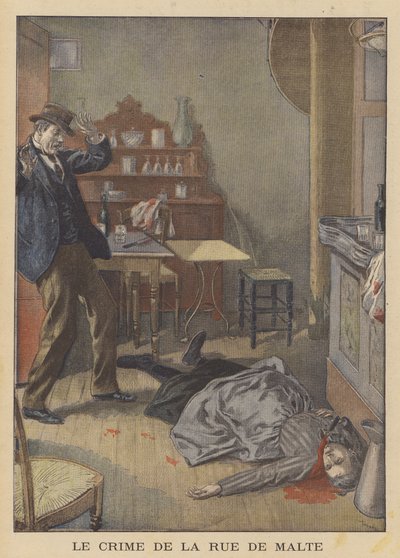 Mord an einer älteren Frau in der Rue de Malte, Paris von after Oswaldo Tofani