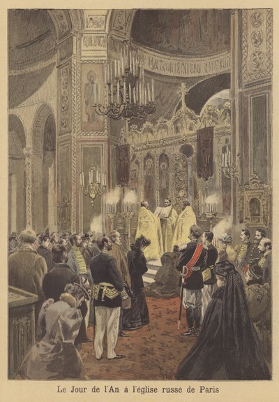 Neujahrsgottesdienst in der russischen Kirche von Paris von after Oswaldo Tofani