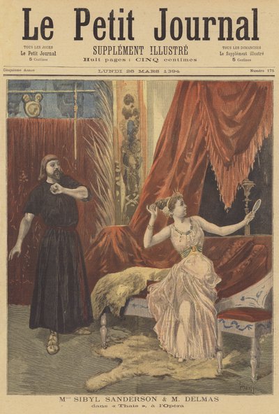 Sibyl Sanderson und Jean-Francois Delmas in Thais, an der Pariser Oper von after Oswaldo Tofani