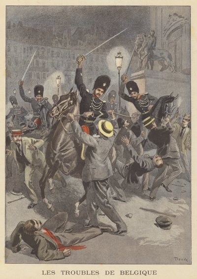 Unruhen in Belgien von after Oswaldo Tofani