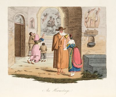 Die Einsiedelei von Capua, aus Italian Scenery, veröffentlicht 1806 von after P. van Lerberghi