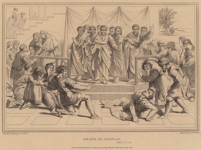 Tod des Ananias, Apostelgeschichte von after Raphael